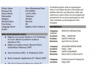 
                        I’m looking for a job any job related civil diploma or light vehicle driver                                            
