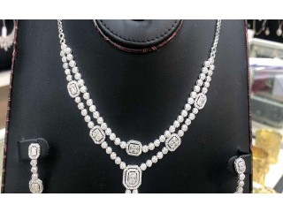 
                        طقم ذهب ابيض دقة الماس                                            