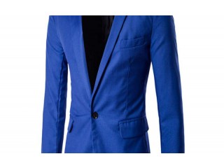 
                        men blue slim jacket                                            