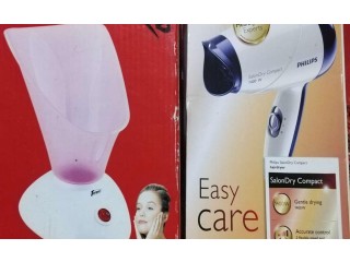 جهاز مساج +جهاز بخار للوجه جديد ومجفف شعر جديد ومكنسه