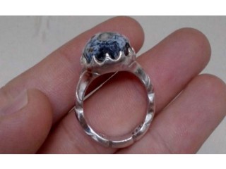 
                        خاتم رائع فضة 925 صياغة ثقيلة وحجر طبيعي مميز                                            