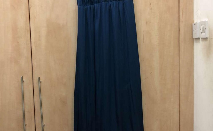 new-unused-dress-satin-dark-turquoise-size-m-l-big-0